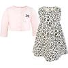 image:imageHudson Baby Infant and Toddler Girls Cotton Dress and Cardigan SetLeopard Hearts