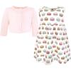 image:imageHudson Baby Infant and Toddler Girls Cotton Dress and Cardigan SetMacarons