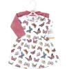 image:imageHudson Baby Infant and Toddler Girls Cotton Dress and Cardigan SetMauve Butterflies