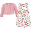 image:imageHudson Baby Infant and Toddler Girls Cotton Dress and Cardigan SetMauve Modern Botanical