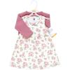 image:imageHudson Baby Infant and Toddler Girls Cotton Dress and Cardigan SetMauve Sage Rose