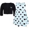 image:imageHudson Baby Infant and Toddler Girls Cotton Dress and Cardigan SetMint Black Heart