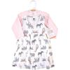 image:imageHudson Baby Infant and Toddler Girls Cotton Dress and Cardigan SetModern Pink Safari