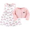 image:imageHudson Baby Infant and Toddler Girls Cotton Dress and Cardigan SetModern Rainbow