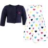image:imageHudson Baby Infant and Toddler Girls Cotton Dress and Cardigan SetNavy Hearts