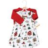 image:imageHudson Baby Infant and Toddler Girls Cotton Dress and Cardigan SetNorth Pole