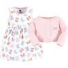 image:imageHudson Baby Infant and Toddler Girls Cotton Dress and Cardigan SetPastel Butterfly