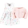 image:imageHudson Baby Infant and Toddler Girls Cotton Dress and Cardigan SetPastel Sea