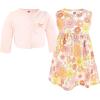 image:imageHudson Baby Infant and Toddler Girls Cotton Dress and Cardigan SetPeach Love and Flowers