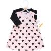 image:imageHudson Baby Infant and Toddler Girls Cotton Dress and Cardigan SetPink Black Heart