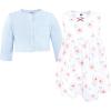 image:imageHudson Baby Infant and Toddler Girls Cotton Dress and Cardigan SetPink Blue Flower