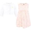 image:imageHudson Baby Infant and Toddler Girls Cotton Dress and Cardigan SetPink Daisy