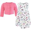 image:imageHudson Baby Infant and Toddler Girls Cotton Dress and Cardigan SetPink Doodles