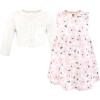 image:imageHudson Baby Infant and Toddler Girls Cotton Dress and Cardigan SetPink Sage Floral