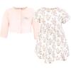 image:imageHudson Baby Infant and Toddler Girls Cotton Dress and Cardigan SetPink Taupe Floral