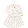 image:imageHudson Baby Infant and Toddler Girls Cotton Dress and Cardigan SetPink Taupe Floral
