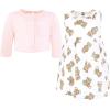 image:imageHudson Baby Infant and Toddler Girls Cotton Dress and Cardigan SetPink Teddy Bears