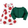 image:imageHudson Baby Infant and Toddler Girls Cotton Dress and Cardigan SetPoinsettia