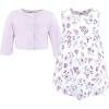 image:imageHudson Baby Infant and Toddler Girls Cotton Dress and Cardigan SetPurple Butterfly Floral