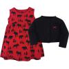 image:imageHudson Baby Infant and Toddler Girls Cotton Dress and Cardigan SetRed Moose Bear