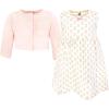 image:imageHudson Baby Infant and Toddler Girls Cotton Dress and Cardigan SetSoft Ditsy Floral