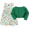 image:imageHudson Baby Infant and Toddler Girls Cotton Dress and Cardigan SetSt Patricks Rainbow