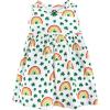 image:imageHudson Baby Infant and Toddler Girls Cotton Dress and Cardigan SetSt Patricks Rainbow