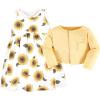 image:imageHudson Baby Infant and Toddler Girls Cotton Dress and Cardigan SetSunflower