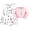 image:imageHudson Baby Infant and Toddler Girls Cotton Dress and Cardigan SetWinter Forest