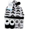 image:imageHudson Baby Unisex Baby 13Pc Cap and Socks Set Mustache 06 Months