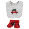 image:imageHudson Baby Unisex Baby Cotton Bib and Sock Set Cowgirl One SizeChristmas Scene