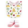 image:imageHudson Baby Unisex Baby Cotton Bib and Sock Set Cowgirl One SizeGirl Pizza Taco