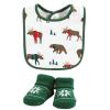 image:imageHudson Baby Unisex Baby Cotton Bib and Sock Set Cowgirl One SizeMoose Be Christmas