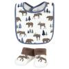 image:imageHudson Baby Unisex Baby Cotton Bib and Sock Set Cowgirl One SizeMoose Bear