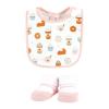 image:imageHudson Baby Unisex Baby Cotton Bib and Sock Set Cowgirl One SizePumpkin Spice