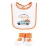 image:imageHudson Baby Unisex Baby Cotton Bib and Sock Set Cowgirl One SizePumpkin Truck
