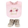 image:imageHudson Baby Unisex Baby Cotton Bib and Sock Set Cowgirl One SizeSo Loved Roses