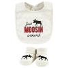 image:imageHudson Baby Unisex Baby Cotton Bib and Sock Set Cowgirl One SizeWinter Moose