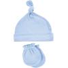 image:imageHudson Baby Unisex Baby Cotton Cap and Scratch Mitten SetBlue Elephant