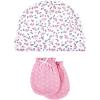image:imageHudson Baby Unisex Baby Cotton Cap and Scratch Mitten SetBlue Pink Floral 5pack