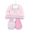 image:imageHudson Baby Unisex Baby Cotton Cap and Scratch Mitten SetBlue Pink Floral 5pack