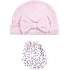 image:imageHudson Baby Unisex Baby Cotton Cap and Scratch Mitten SetBlue Pink Floral 5pack