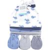 image:imageHudson Baby Unisex Baby Cotton Cap and Scratch Mitten SetBlue Whale