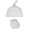 image:imageHudson Baby Unisex Baby Cotton Cap and Scratch Mitten SetCloud Mobile Pink