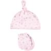 image:imageHudson Baby Unisex Baby Cotton Cap and Scratch Mitten SetCloud Mobile Pink