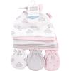 image:imageHudson Baby Unisex Baby Cotton Cap and Scratch Mitten SetCloud Mobile Pink