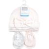 image:imageHudson Baby Unisex Baby Cotton Cap and Scratch Mitten SetDamask