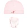 image:imageHudson Baby Unisex Baby Cotton Cap and Scratch Mitten SetGirl Yellow Safari