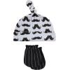 image:imageHudson Baby Unisex Baby Cotton Cap and Scratch Mitten SetModern Mustache