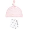 image:imageHudson Baby Unisex Baby Cotton Cap and Scratch Mitten SetPink Gray Floral
